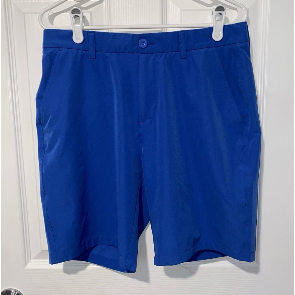 Hreski Men's Bright Blue Golf Shorts Size 32 Solid Performance Athletic Knit